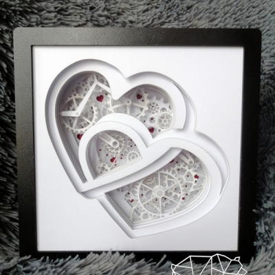 Shadowbox - Valentines day - Hearts